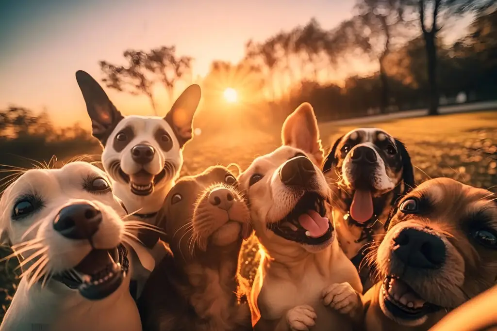 Happy dogs receiving in-home pet sitting care